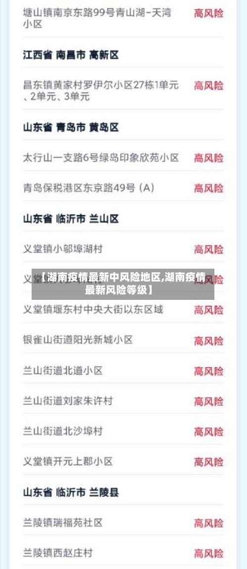 【湖南疫情最新中风险地区,湖南疫情最新风险等级】