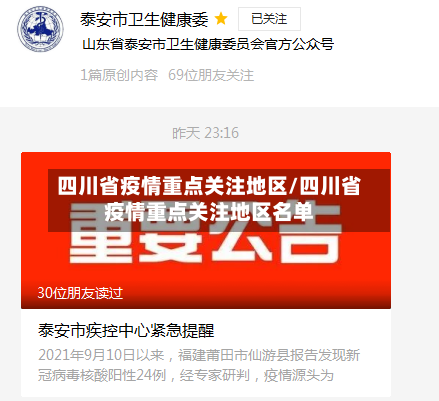 四川省疫情重点关注地区/四川省疫情重点关注地区名单