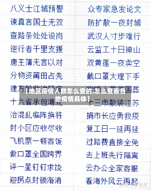 【地区疫情人数怎么查的,怎么查看各地疫情具体】