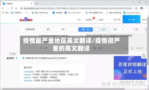 疫情最严重地区英文翻译/疫情很严重的英文翻译-第3张图片