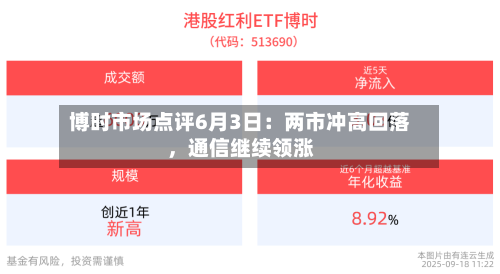 博时市场点评6月3日：两市冲高回落，通信继续领涨-第3张图片