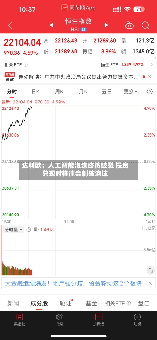 达利欧:人工智能泡沫终将破裂 投资兑现时往往会刺破泡沫-第2张图片