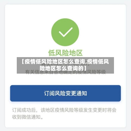 【疫情低风险地区怎么查询,疫情低风险地区怎么查询的】