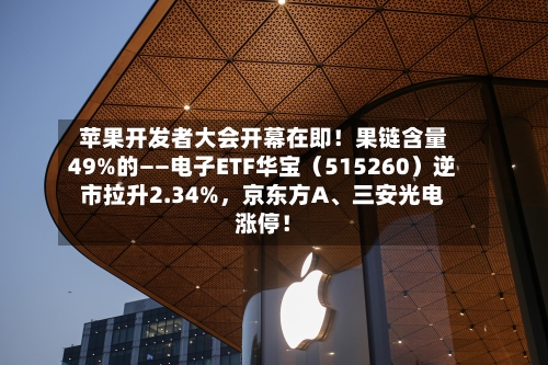 苹果开发者大会开幕在即！果链含量49%的——电子ETF华宝（515260）逆市拉升2.34%，京东方A	、三安光电涨停！-第2张图片